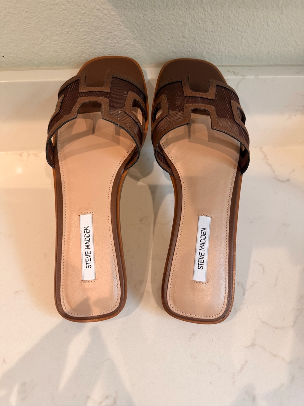 New in Box Steve Madden Hadyn Mesh Brown Sandals, Size 8